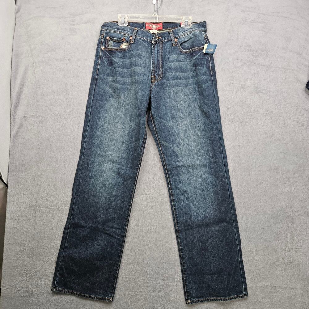Lucky Brand Relaxed Straight Leg Jeans 34x32 Dark Wash NWT